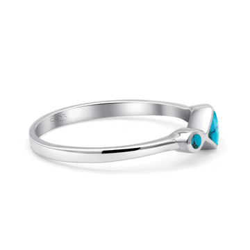 Square Vintage Style Petite Dainty Statement Fashion Thumb Ring Simulated Turquoise 925 Sterling Silver